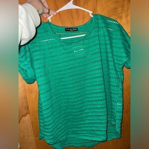 Green see through top